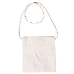 Geantă simplă din pânză de in albă cu o curea din frânghie, perfectă pentru pictură, decorare sau ca o geantă mică de cadou - Arte și Hobby