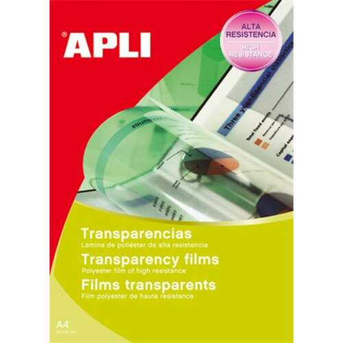 APLI Transparenzfolien, A4, hochresistenter Polyesterfilm, 100 Blatt