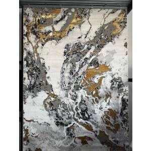 Den. Sunset 8441 Biela-Zlatá 60x110cm moderný koberec - Lampy&osvetlenie