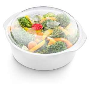 WAVE LAMART LT7015 1,2 Liter Mikrowellen-Dampfgarer mit Deckel, weiß - Dampfgarer