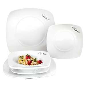 Lamart DINE square dinnerware set, 6 pieces, white - Dinnerware set