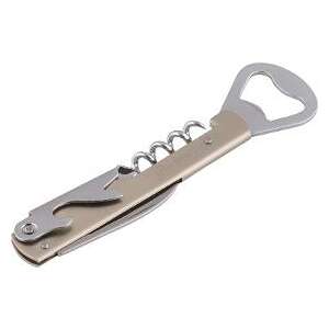 Lamart LT2069 Zinc Bottle Opener, grey, with corkscrew and bottle opener - Bottle Opener
