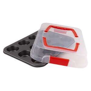 Dolce Lamart LT3103 Muffinbackform mit Deckel, 35x26.4cm, antihaft, backofengeeignet, spülmaschinenfest - Lamart