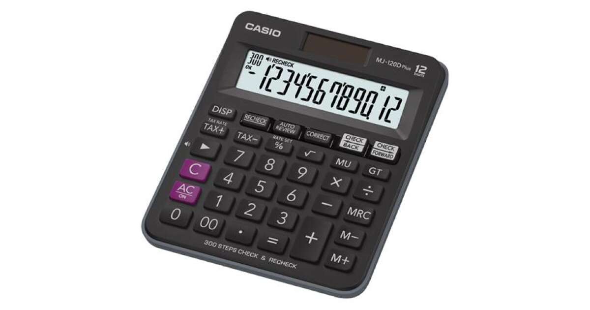 120d Casio Gt Calculator Casio MJ-120D Plus BK, 300 Steps Check