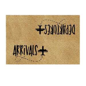 Airplane themed doormat with Arrivals and Departures design - Doormat