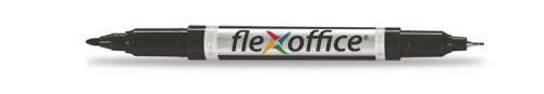FLEXOFFICE Marker cu alcool, 0,4/1,0 mm, conic, cu două capete, FLEXOFFICE PM01, negru