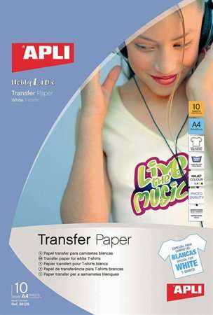 APLI Foil, iron-on, A4, pentru imprimantă cu jet de cerneală, tricou alb, APLI 31556074