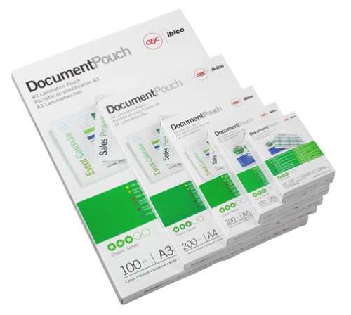 GBC Document Pouch A3 lamináló fóliák, 100 db-os csomag, átlátszó, fényes, 250 mikron