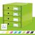 Leitz Click & Store green A4 4-drawer filing box with color options