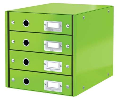Leitz Click & Store green 4-drawer laminated cardboard filing cabinet for A4 documents