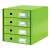 Leitz Click & Store green 4-drawer filing cabinet, laminated cardboard construction