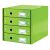 Leitz Click & Store zielony organizer na dokumenty z 4 szufladami z laminowanego kartonu