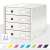 LEITZ Click&Store 4-drawer file organizer, white, A4 size, with label holder, for office and home organization