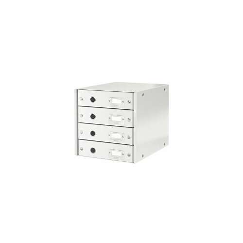 LEITZ Click&Store 4-drawer file organizer, white, A4 size, for office and home organization