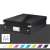 LEITZ Click&Store M size black storage box with lid closed, A4 size label