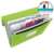 Esselte Vivida green A4 accordion folder with 6 pockets, open, showing papers and labels