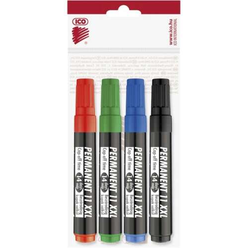 ICO Permanent 11 XXL 4er Pack bunte Marker
