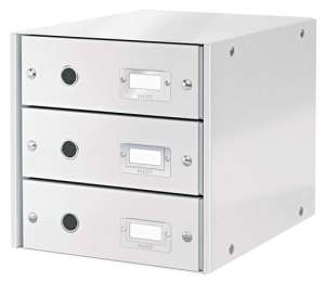 LEITZ Click&Store 3-drawer file organizer, white, A4 size - Desktop Organizer