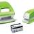 LEITZ green office set, electric stapler, hole puncher, staples