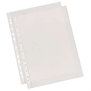 Esselte Genotherm A4 clear punched pockets, 55 micron, 100 pack - Office Supply