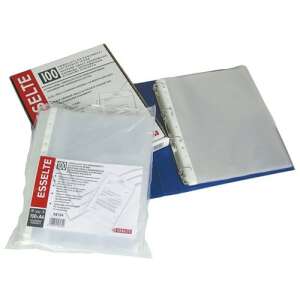 Esselte Genotherm A4 punched pockets, 100 pack, clear, orange surface, in box - Document wallet