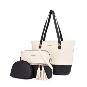 Dollcini, Елегантна дамска чанта, Tote Bag, луксозна, 4424402, Бяло/Розово 134812804