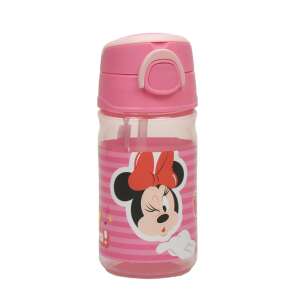 Rosa Disney Minnie Maus Wasserflasche mit Strohhalm und Trageschlaufe, 350 ml - Lebensmittel- & Getränkebehälter