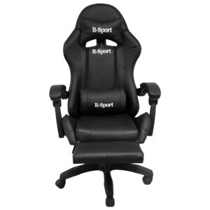 ProGamer fekete gamer szék lábtartóval, elölnézet - R-Sport