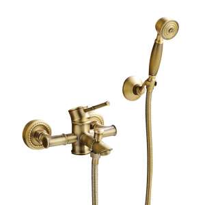 Trendy's antique bronze bathtub faucet with shower set, wall mounted, single lever control - Trendy S Faucet