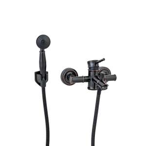 TRENDY S black antique bathtub faucet with shower set, bamboo style - Trendy S Faucet