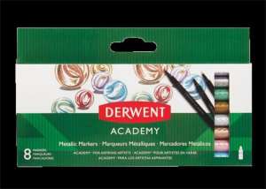 DERWENT Filzstift Set, DERWENT, "Academy", 8 verschiedene Metallicfarben 31557340 Filzstifte