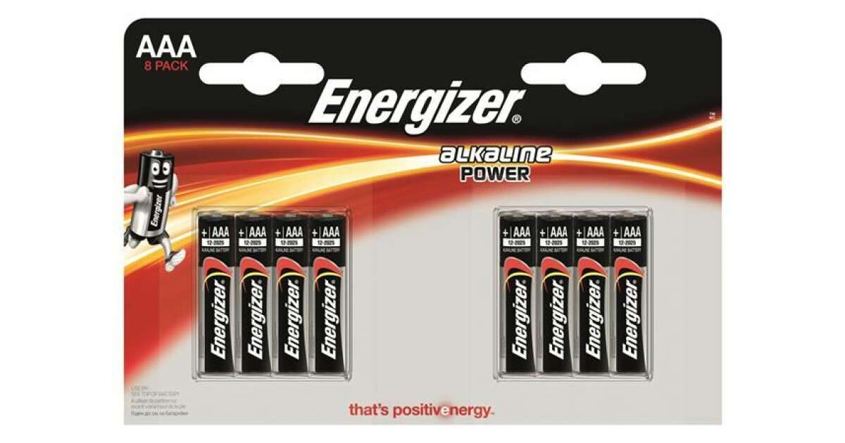 ENERGIZER Battery, AAA micro, 8 pcs, ENERGIZER "Alkaline