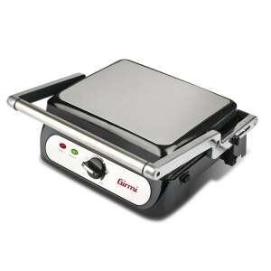 Girmi BS41 contact grill, black and silver, with open lid, showing the grill plates - Kitchen & dining
