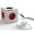 Allocacoc PowerCube Extended DE 5-fach Steckdosenleiste mit 1,5 m Kabel, weiß-rot, mit optionalem Sockel