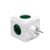 Allocacoc PowerCube Original USB DE power strip with EU plug, 4 sockets, 2 USB ports, white and green