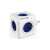 ALLOCACOC PowerCube Original DE 5-socket power strip, white and blue, front view