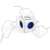 ALLOCACOC PowerCube Original DE 5-socket power strip, white and blue, with multiple devices plugged in