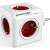 Allocacoc PowerCube Original DE 5-socket power strip, white and red