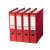 Set of 4 red Esselte ring binders, A4 size