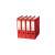 Set of 4 red Esselte ring binders, A4 size