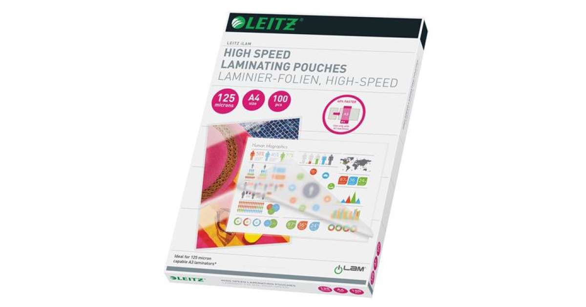 Leitz iLAM UDT Hot Laminating Pouches A4, 125 microns