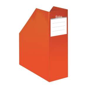 Orange VICTORIA OFFICE magazine file, 90mm spine, cardboard, A4 document storage - Victoria