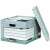 Архивна кутия Fellowes Bankers Box System, Голяма, 100% Рециклирана картонена кутия, Сива, Отворен Капак