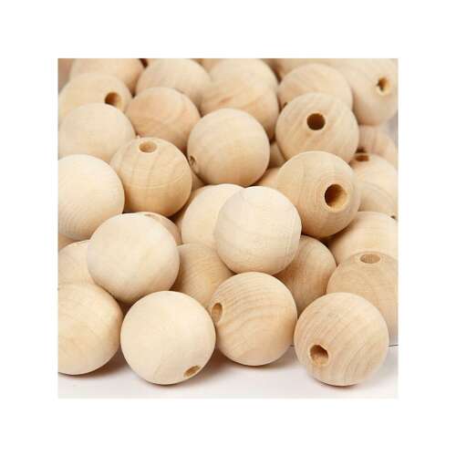 Halom fa gyöngy lyukakkal, kézműves kellékek