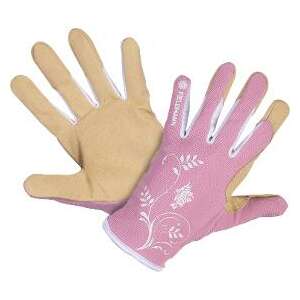 FIELDMANN FZO 2110 pink gardening gloves with floral design - Work gloves