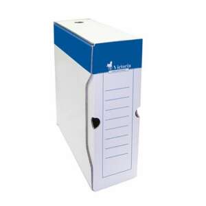 VICTORIA OFFICE A4 Archiválódoboz, 150 mm, karton, kék-fehér - Archiváló doboz