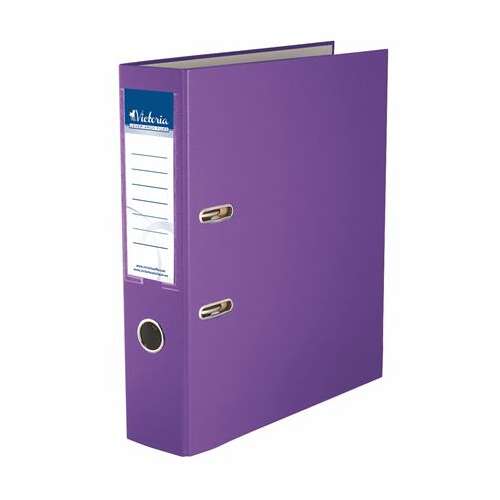 VICTORIA Organizator de documente, 75 mm, A4, PP/carton, VICTORIA, Basic, violet