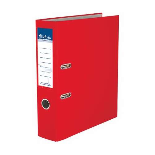 VICTORIA Organizator de documente, 75 mm, A4, PP/carton, VICTORIA, Basic, roșu