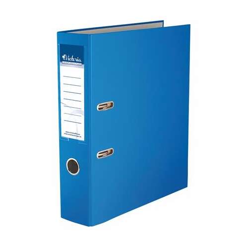 VICTORIA Organizator de documente, 75 mm, A4, PP/carton, VICTORIA, Basic, albastru