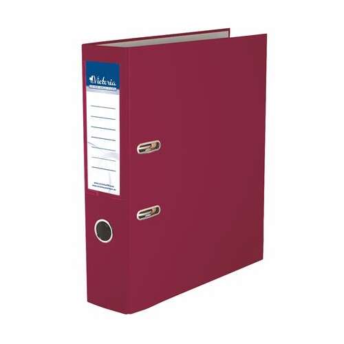 VICTORIA Organizator de documente, 75 mm, A4, PP/carton, VICTORIA, Basic, burgundy